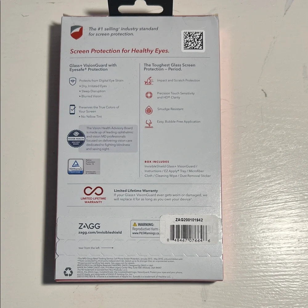NIB Glass+ VisionGuard Screen Protector for iPhone X/Xs - Clear